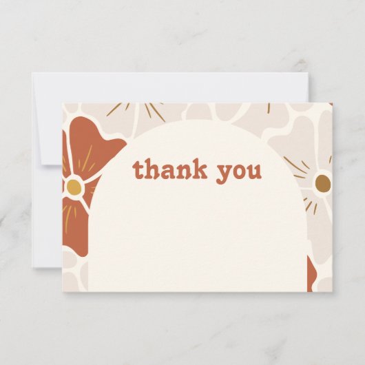 Carte De Remerciements Boho Retro Super Floral (Devant)