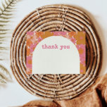 Carte De Remerciements Boho Retro Super Floral<br><div class="desc">Ce design à carte de remerciements plate présente un bel arrière - plan à fleurs super dans des couleurs vibrantes et amusantes et une arche idyllique. Ce design est parfait pour toute saison et pour vos notes de remerciement après baby shower.</div>