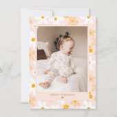 Carte De Remerciements Boho Rose et Jaune Photo Anniversaire Daisy (Dos)
