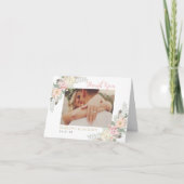 Carte De Remerciements Boho rose et or floral Mariage photo (Devant)