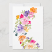 Carte De Remerciements Boho rose orange d'été fleurie douche nuptiale (Dos)