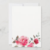 Carte De Remerciements Boho Rouge Rose Fleurs Mariage d'aquarelle (Dos)