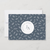 Carte De Remerciements Boho Royal Blue Opulence Feuilles Photo Mariage (Dos)