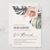 CARTE DE REMERCIEMENTS BOHO RUST FLORAL MONSTRERA LEAF VOW RENEWAL INVITA (Devant)