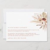 Carte De Remerciements Boho Rust Terracotta Pampas Photo Mariage Appartem (Dos)