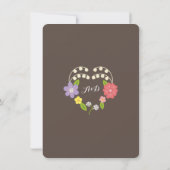 Carte De Remerciements Boho Rustic Floral Mariage (Dos)