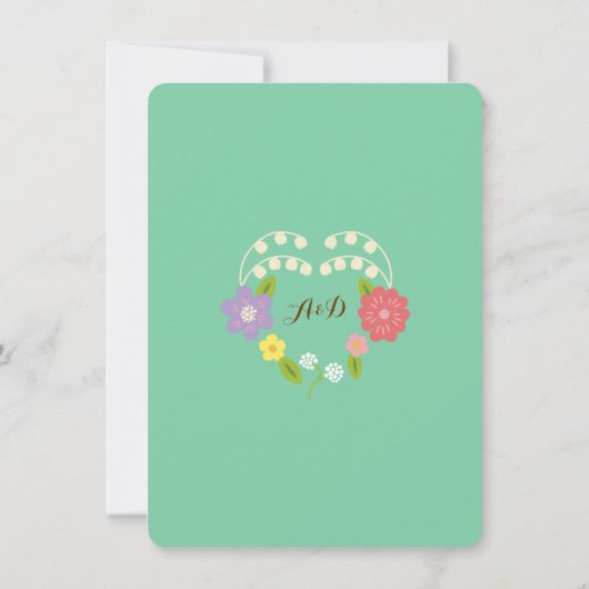 Carte De Remerciements Boho Rustic Floral Wreath Mariage (Monnaie) (Dos)