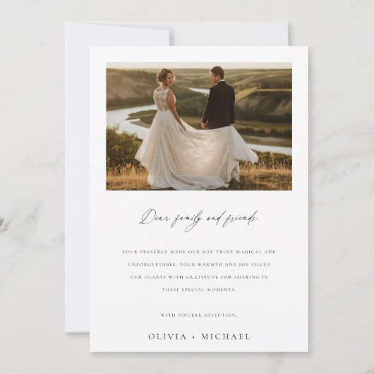 Carte De Remerciements Boho Rustic Photo Mariage (Dos)