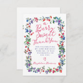 Carte De Remerciements Boho Rustique Anniversaire 40 ans Eté Baie À Plat (Devant / Derrière)