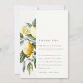 Carte De Remerciements Boho Rustique Aquarelle Jaune Citron Jaune Mariage (Devant)