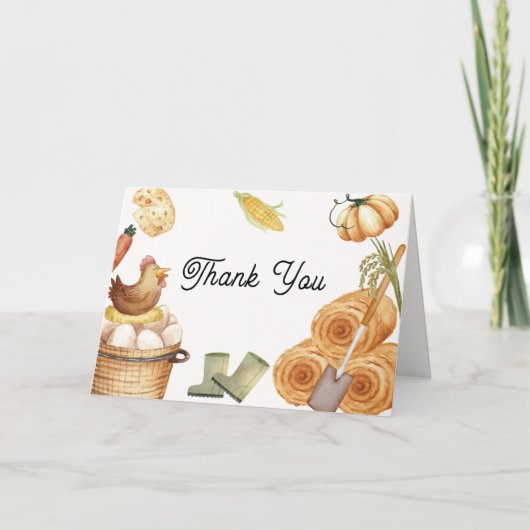 Carte De Remerciements Boho Rustique Cultivé Localement Baby shower De Po (Devant)