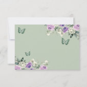 Carte De Remerciements Boho Sage Lilac Floral Princesse Quinceañera (Dos)