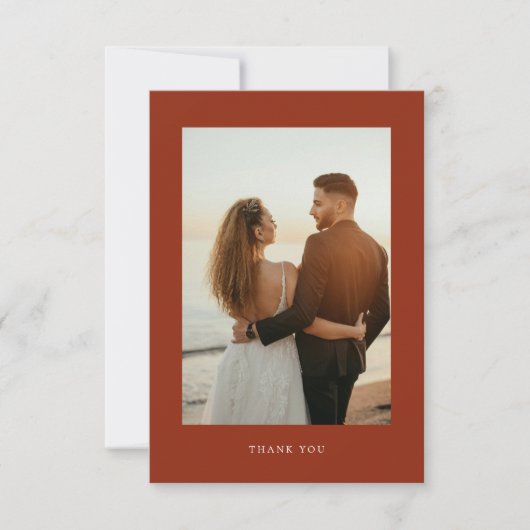 Carte De Remerciements Boho Sienna Terracotta Floral Mariage (Devant)