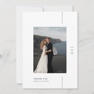 Carte De Remerciements Boho Simple Modern Photo Wedding
