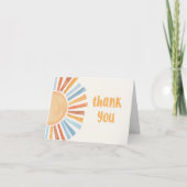 Carte De Remerciements Boho soleil soleil terra cotta bleu (Devant)