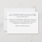 Carte De Remerciements Boho sombre moody élégant mariage (Dos)