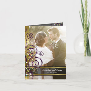 Carte De Remerciements Boho Spirales Violettes Photo Mariage Remerciement