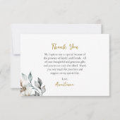 Carte De Remerciements Boho Style Flower and Leaves Orthodox Baptism      (Devant)