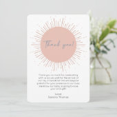Carte de remerciements Boho Sun Baby shower (Debout devant)