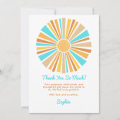 Carte De Remerciements Boho Sun, Here Comes The Son, Retro Rainbow (Devant)