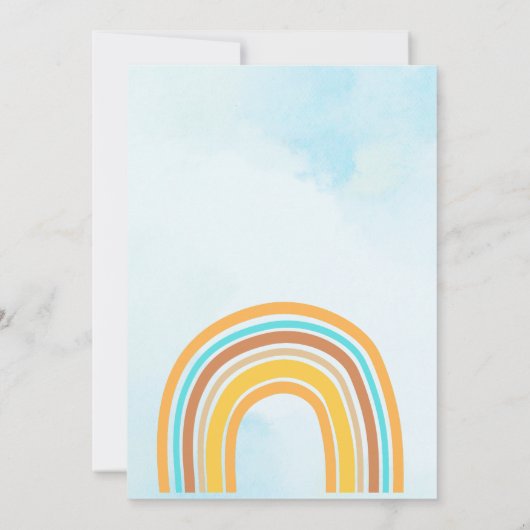 Carte De Remerciements Boho Sun, Here Comes The Son, Retro Rainbow (Dos)