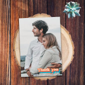 Carte De Remerciements Boho Super Rétro Turquoise Bleu Orange Typographie