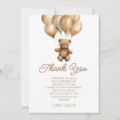 Carte De Remerciements Boho Teddy Bear Beary Premier anniversaire fête (Devant)