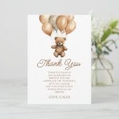 Carte De Remerciements Boho Teddy Bear Beary Premier anniversaire fête (Debout devant)
