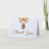 Carte De Remerciements Boho Teddy Bear Beary Première fête d'anniversaire (Devant)