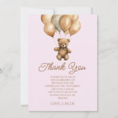 Carte De Remerciements Boho Teddy Bear Beary Première fête d'anniversaire (Devant)