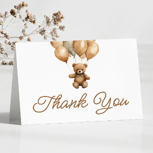Carte De Remerciements Boho Teddy Bear Beary Première fête d'anniversaire