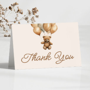 Carte De Remerciements Boho Teddy Bear Beary Première fête d'anniversaire