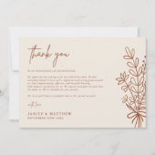 Carte De Remerciements Boho Terracotta brûlé Orange Rustique Mariage (Devant)