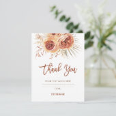 Carte de remerciements Boho Terracotta Floral Fête (Debout devant)