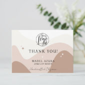 Carte De Remerciements Boho ton de terre chic Bijouterie logo Qr (Debout devant)