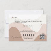 Carte De Remerciements Boho ton de terre chic Bijouterie logo Qr (Dos)