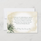 Carte De Remerciements Boho Tropical Beach Watercolor Mariage (Dos)