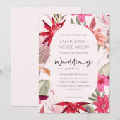 Carte De Remerciements Boho tropical Blush Floral Wedding Inviter (Devant / Derrière)