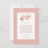 Carte De Remerciements Boho Un petit rayon de soleil Baby shower fille (Dos)