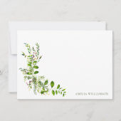Carte De Remerciements Boho Végétal Aquarelle Floral Shower de Mariage (Devant)