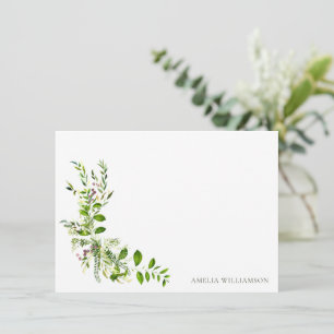 Carte De Remerciements Boho Verdure Aquarelle Fête des mariées florale