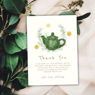 Carte De Remerciements Boho verdure Baby Shower thé à l'orange