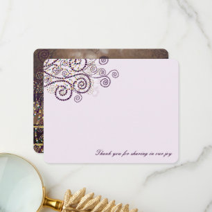 Carte De Remerciements Boho Violet Spirales Points Élégant Mariage Photo