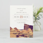 Carte De Remerciements Boho Watercolor Desert Landscape Wedding Invitatio (Debout devant)