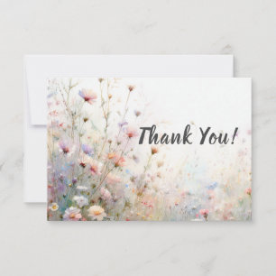 Carte De Remerciements Boho Watercolor Fleur sauvage Floral Personnaliser