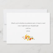 Carte De Remerciements Boho Watercolor Fleurs sauvages Graduation (Dos)