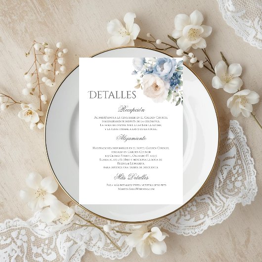 Carte De Remerciements Boho Wedding Details in Spanish