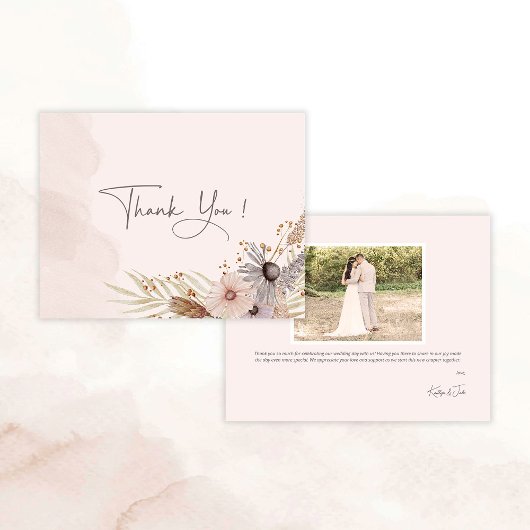 Carte De Remerciements Boho Wedding Thank You Card