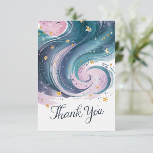 Carte De Remerciements Boho Whimsical Starry Celestin (Debout devant)