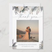 Carte De Remerciements Boho White Rose Floral Mariage Jardin (Devant)